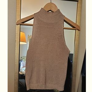 Topshop Metallic Sleeveless Turtleneck